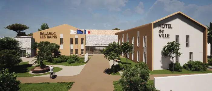 Un nouvel Hôtel de Ville à Balaruc-les-Bains (34) en fin d’année 1 - Les indiscretions Balaruc Nouvelle mairie- Façades
