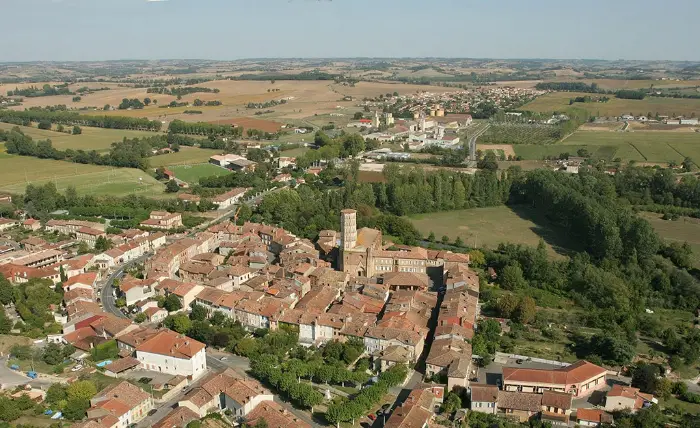 vue aérienne Lombez Gers