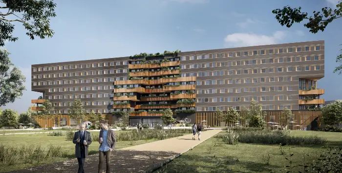 Uxco Group lance plusieurs méga résidences-étudiantes, sur un marché sous-offreur 2 - Les indiscretions facade def Ecla archamps 74 - Les indiscretions